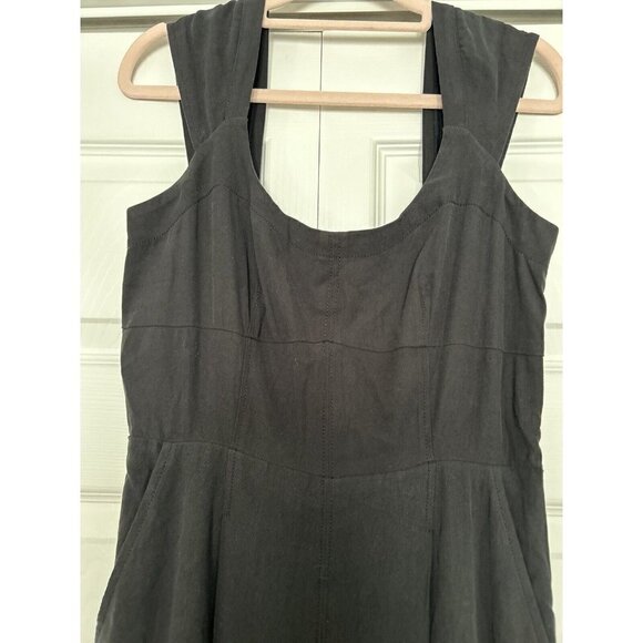 Madewell Grace Cap Sleeve Wide Leg Crop True Black Jumpsuit US Women's Sz 4 - Picture 3 of 16